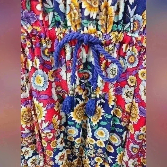 NWT Nanette Lepore Desert Diamond Off-the-Shoulder Cover Up Dress, Size Medium - Picture 5 of 5